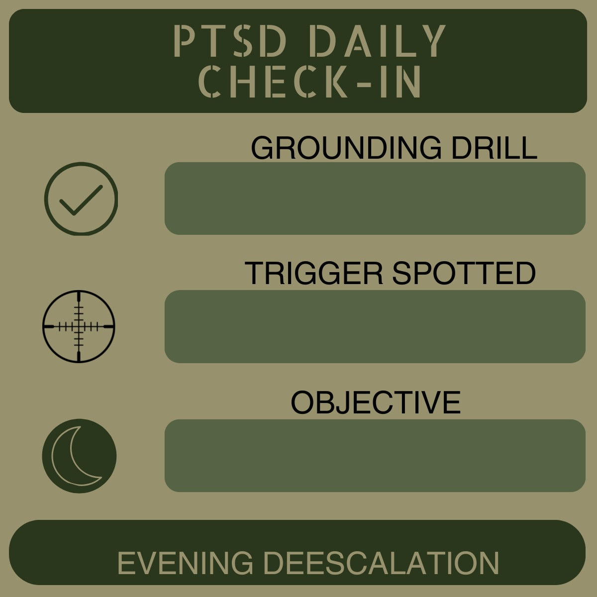 Daily Planner & PTSD/Anxiety Tracker